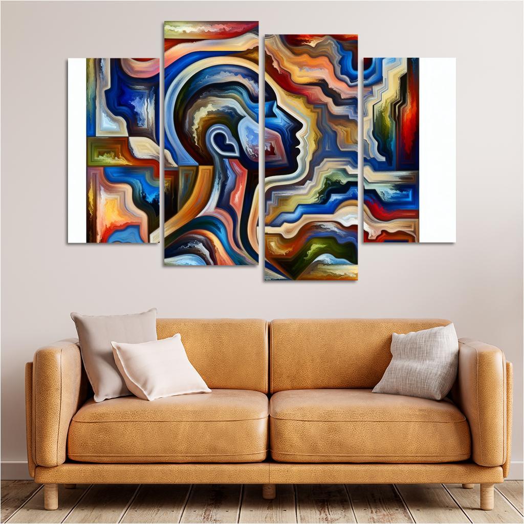 Invisible Battles Advocating for Chronic Illness Awareness 4 Piece HD Canvas Wall Art-Original Frame