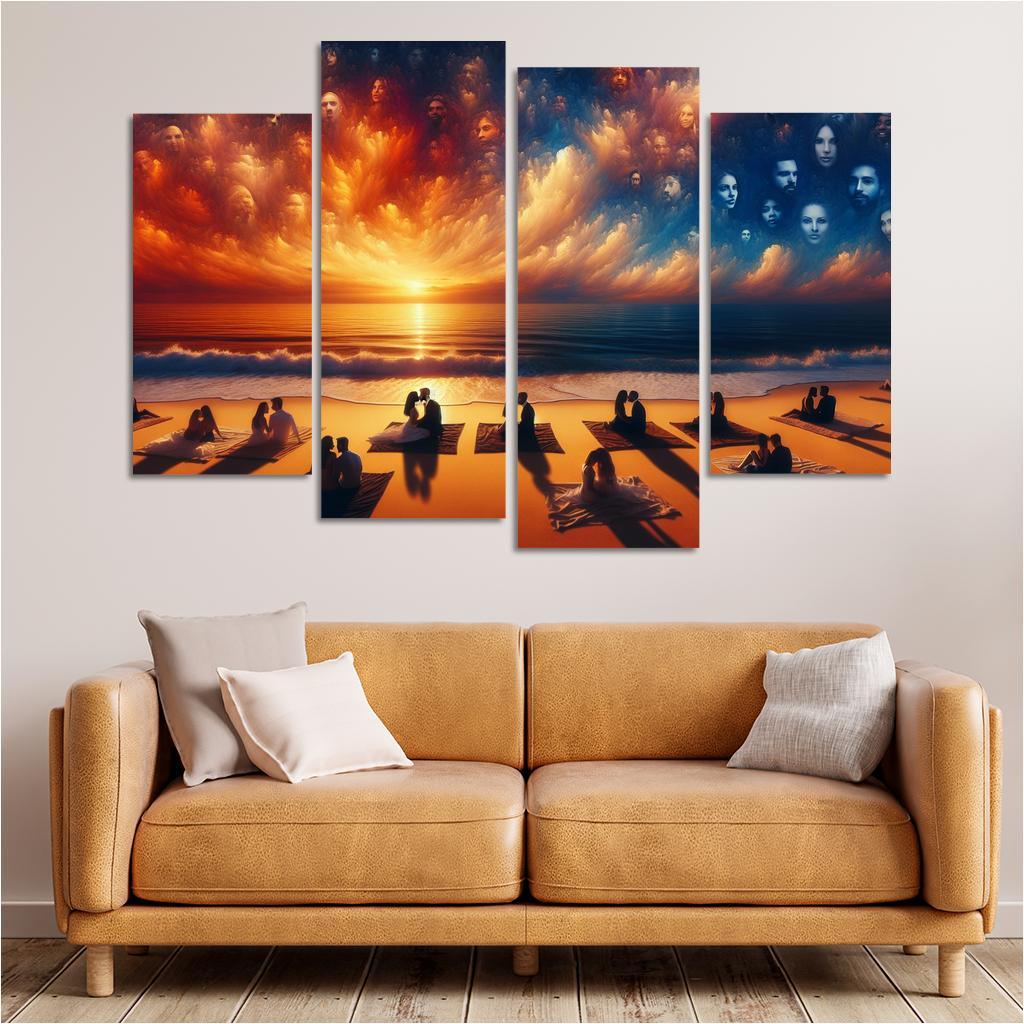 Sunset Oasis Romantic Getaway Art Trends