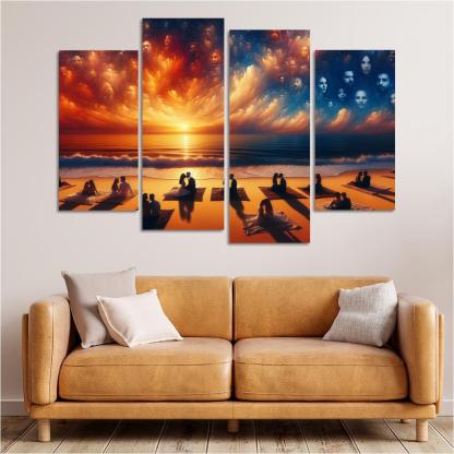 Sunset Oasis Romantic Getaway Art Trends