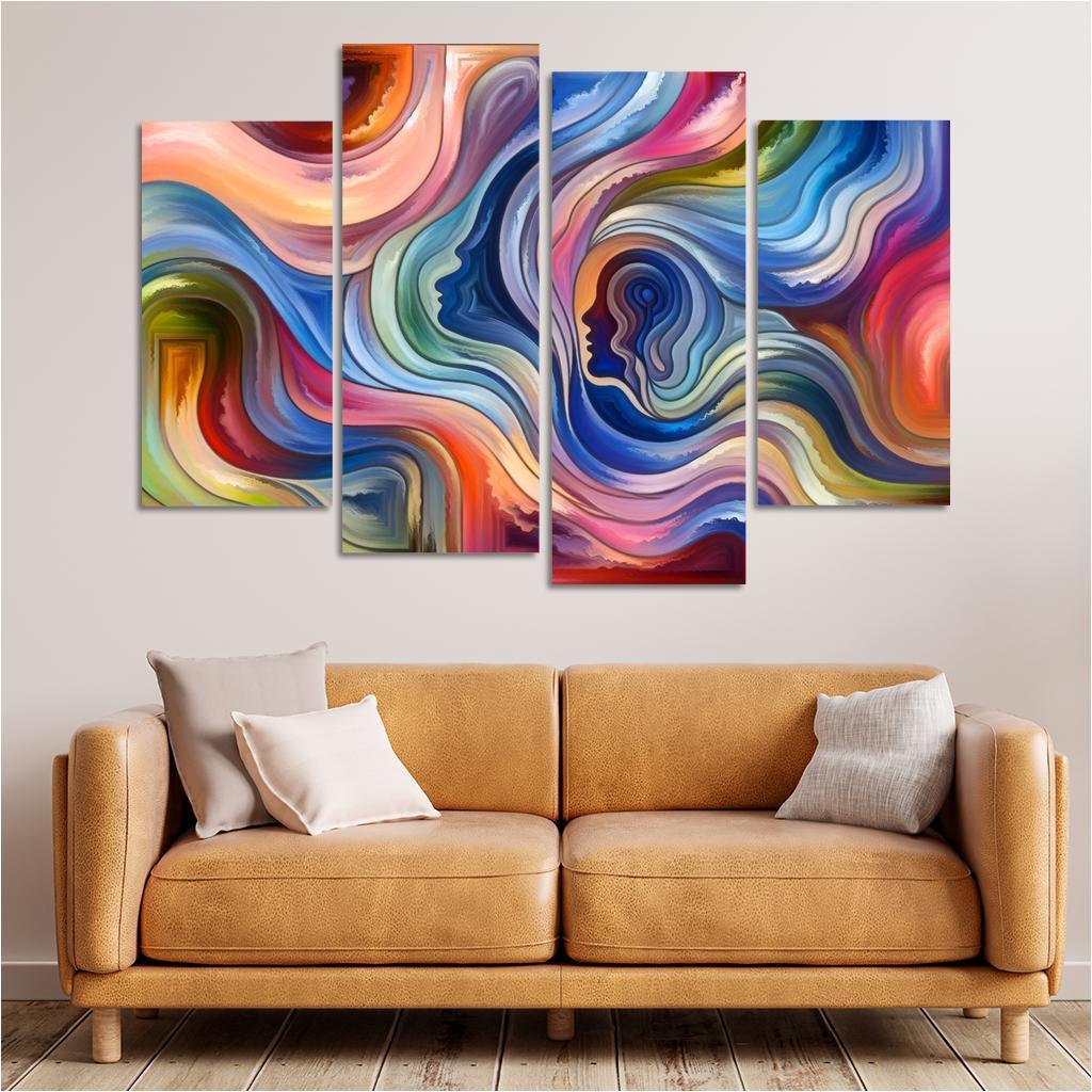 Chronicles of Emotion 4 Piece HD Canvas Wall Art-Original Frame