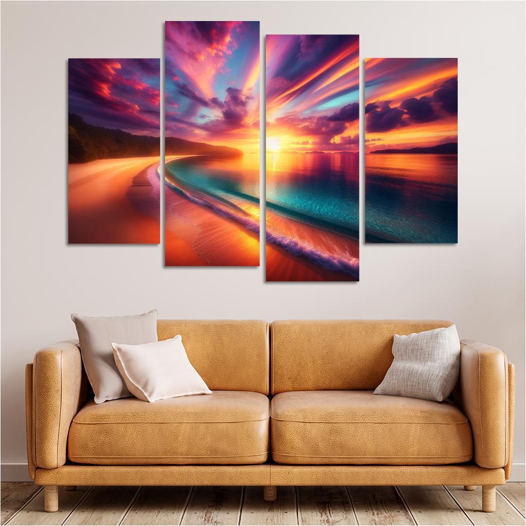 Sunrise Beach A New Day's Awakening Custom Paintings Frame