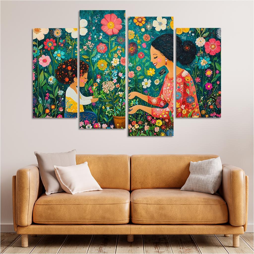 A Garden Of Wisdom A Mothers Nurturing Spirit Canvas Paintings Frame