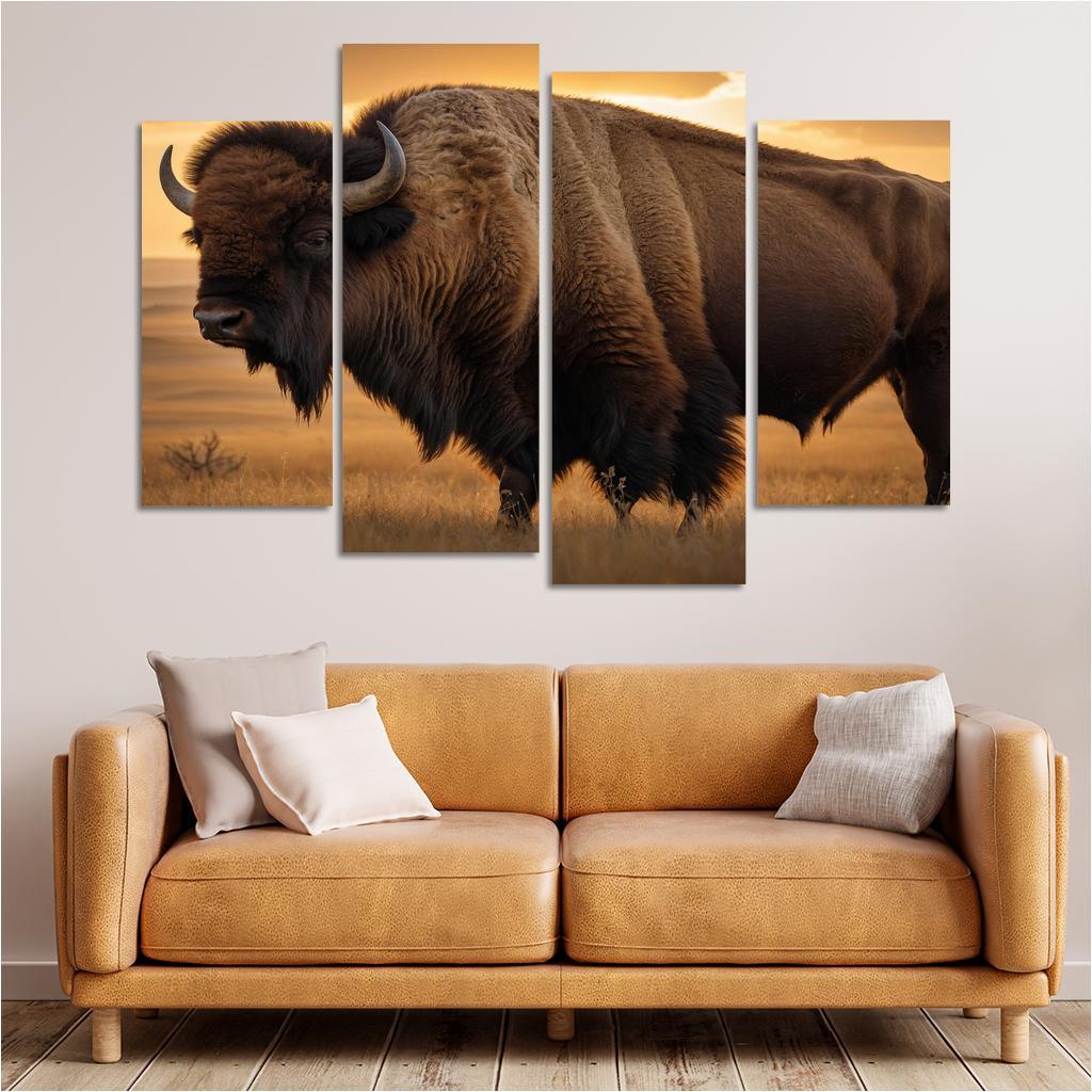 The Majestic Bison Symbol Of The Great Plains Canvas Paintings Frame