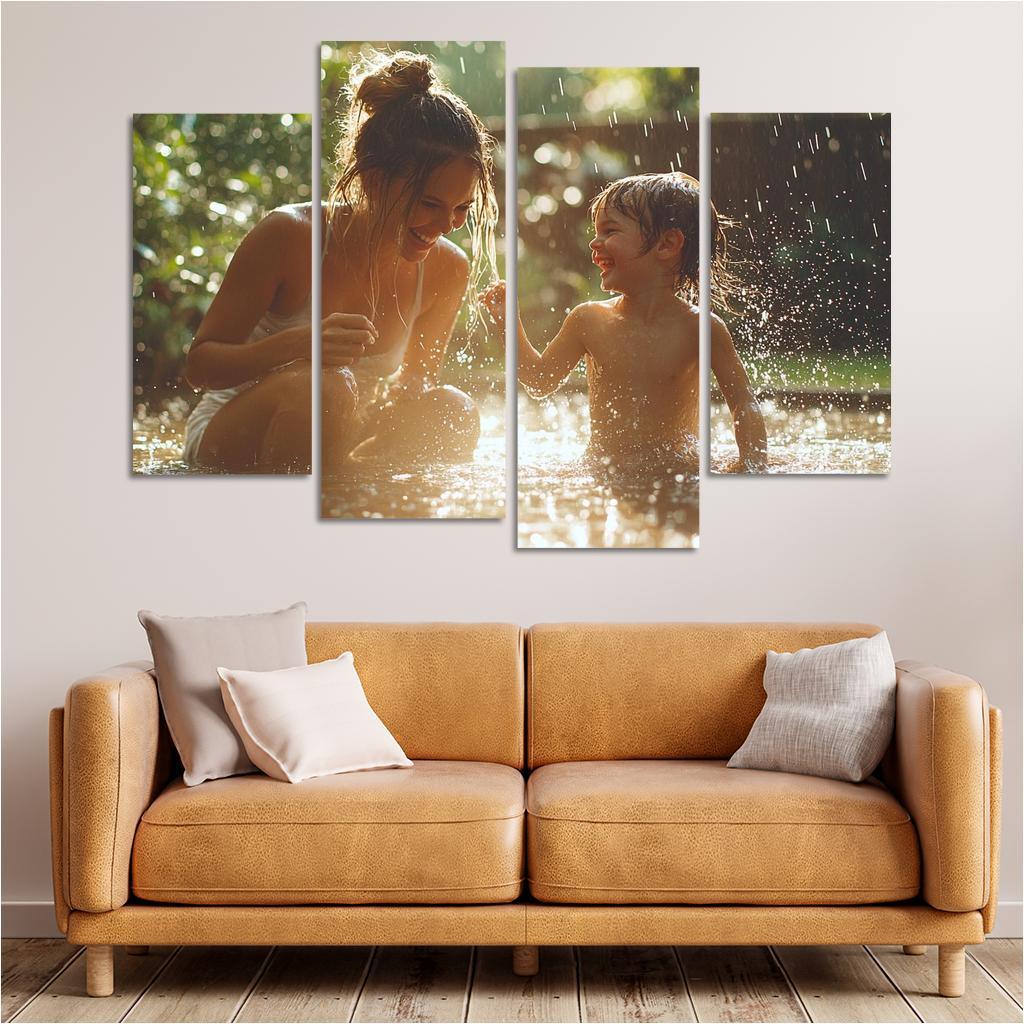 Dancing In The Rain A Mothers Joyful Spirit Custom Paintings Frame