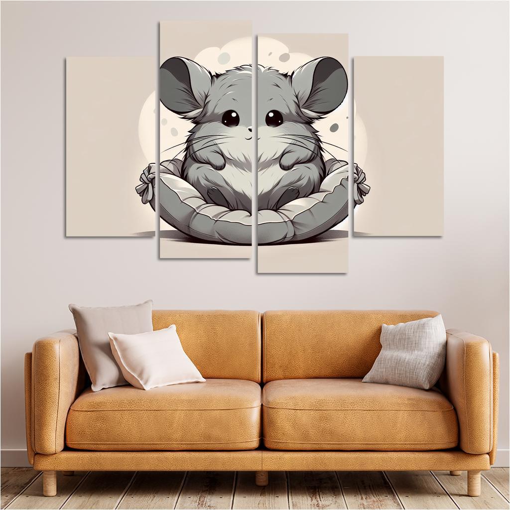 Cheerful Chinchilla - Cuddle Buddy Framed Paintings