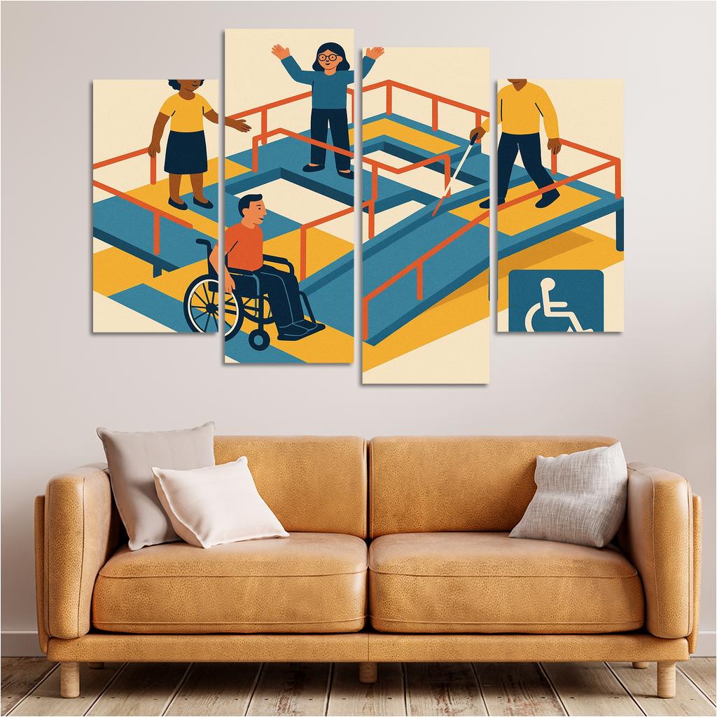Bridges To Inclusion In Disability Awareness Art Canvas Paintings Frame