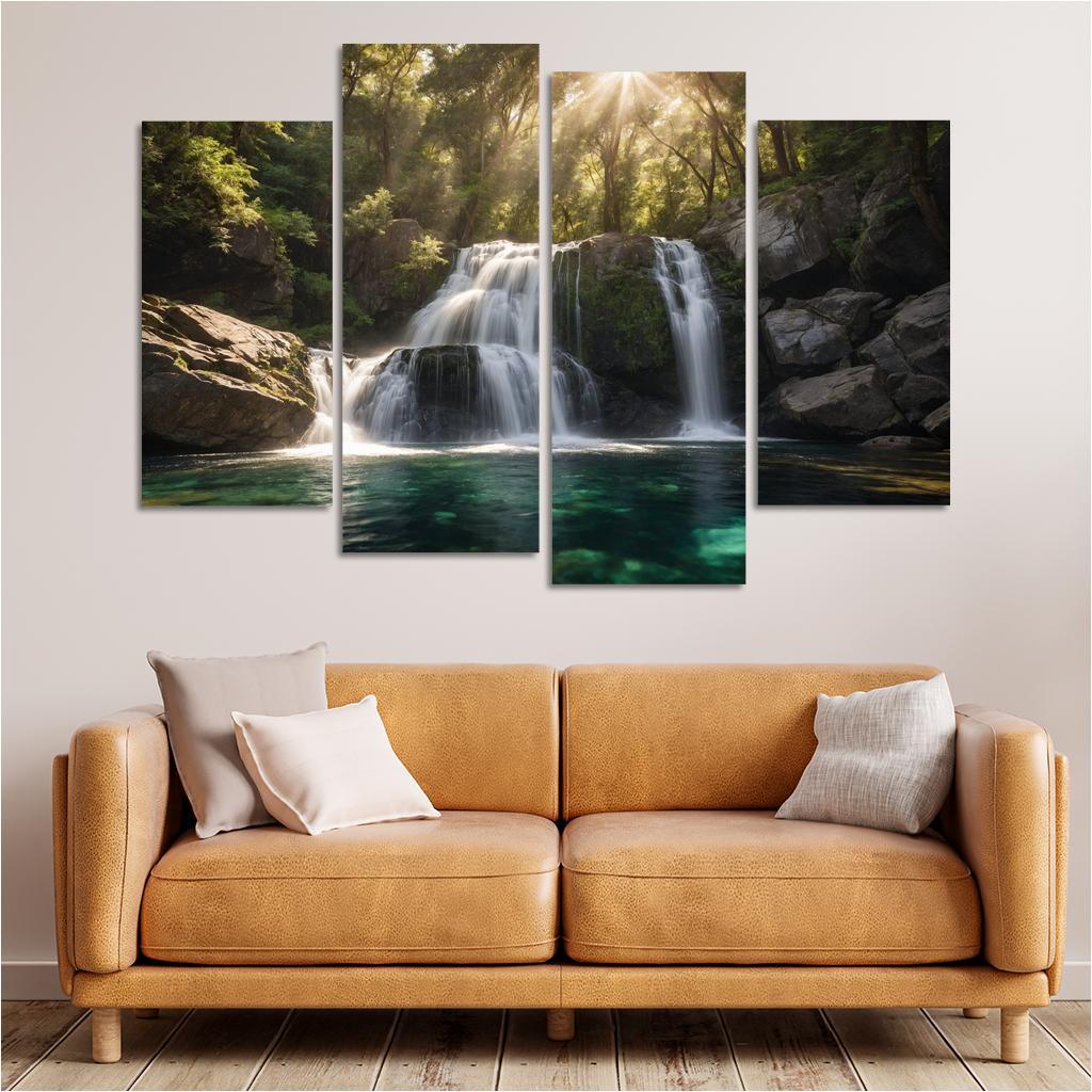 The Cascade Of Silver Falls Oil Paintings Frame