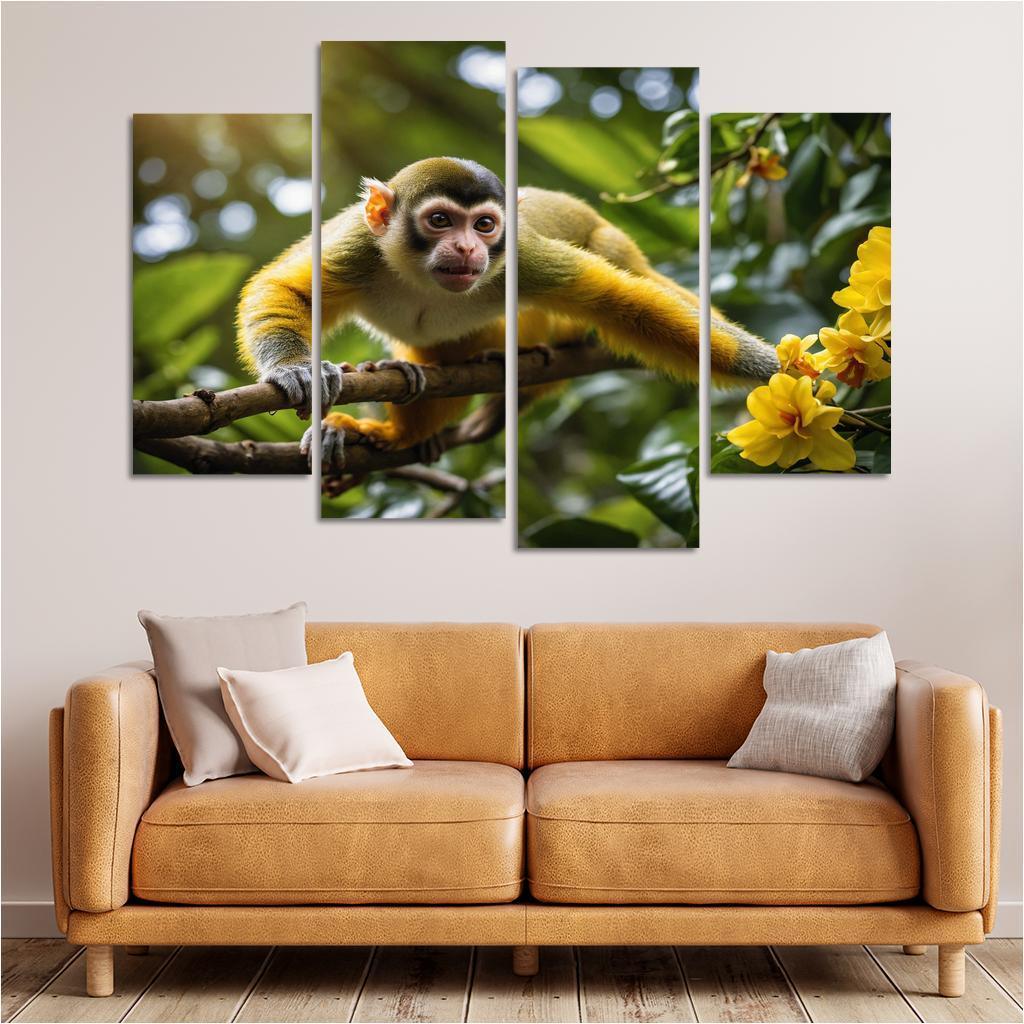 The Agile Squirrel Monkey Playful Acrobat Of The Canopy Modern Paintings Frame
