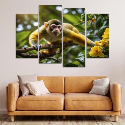 The Agile Squirrel Monkey Playful Acrobat Of The Canopy Modern Paintings Frame