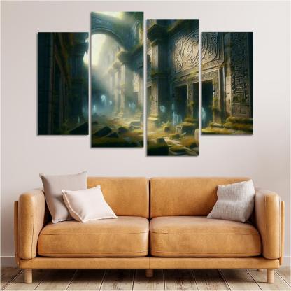 The Forgotten Realm 4 Piece HD Canvas Wall Art-Original Frame