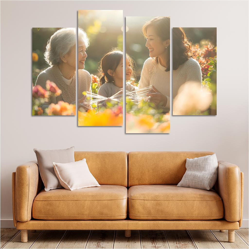 Threads Of Connection Weaving Love Through Generations Framed Paintings