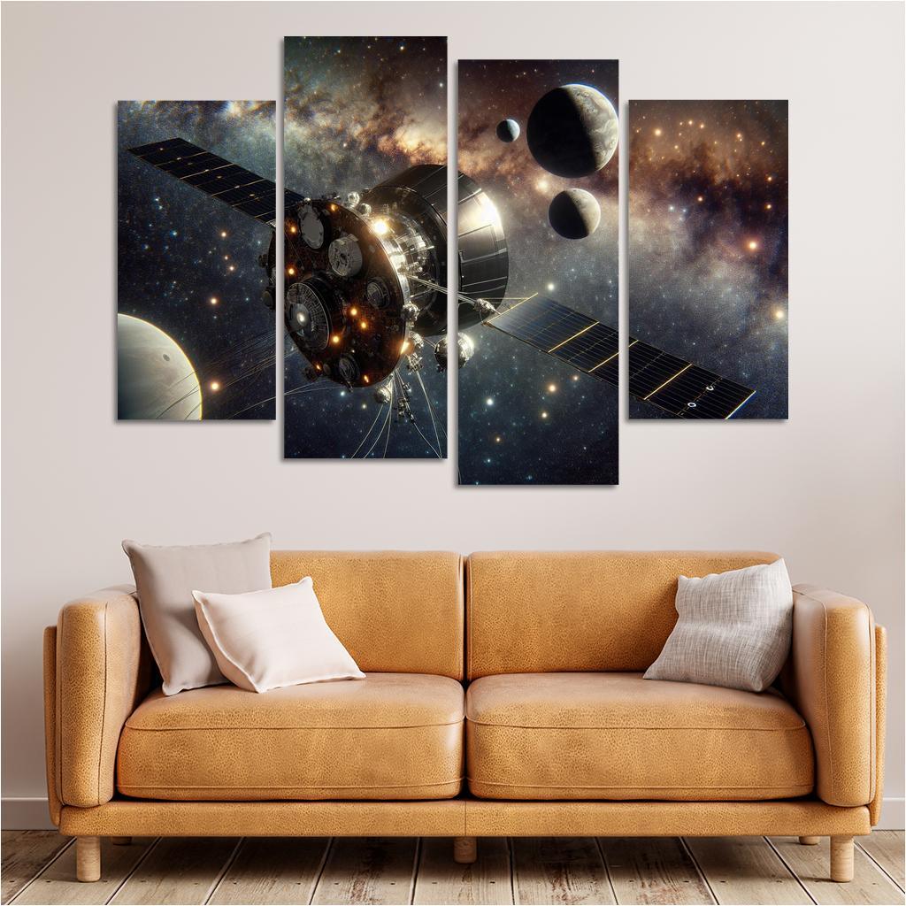The Journey Of Space Probes A Cosmic Odyssey Abstract Paintings Frame