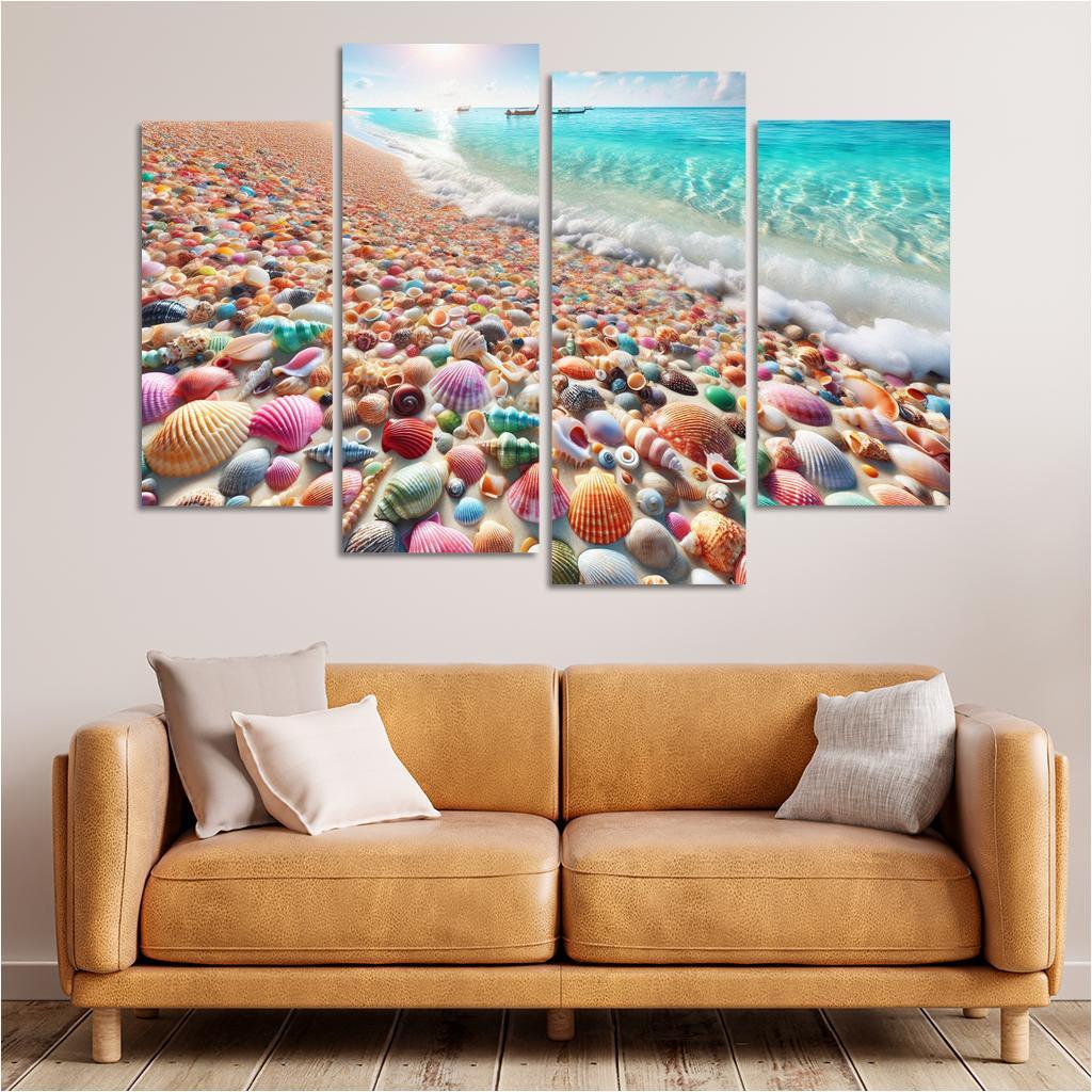 Photo inspiration: Fresh Look at Shell Collectors Beach Beachcomber S Delight 4 Piece Hd Canvas