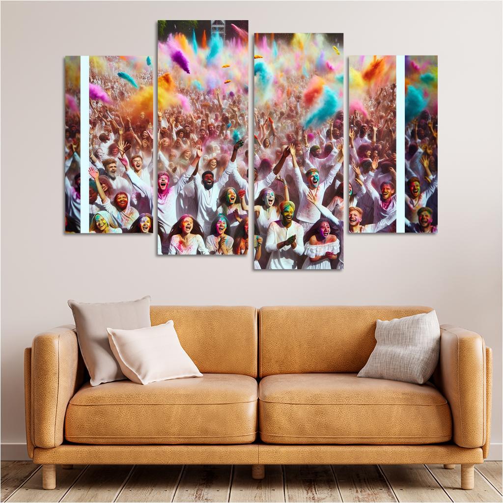 Holi Festival Canvas Paintings Frame