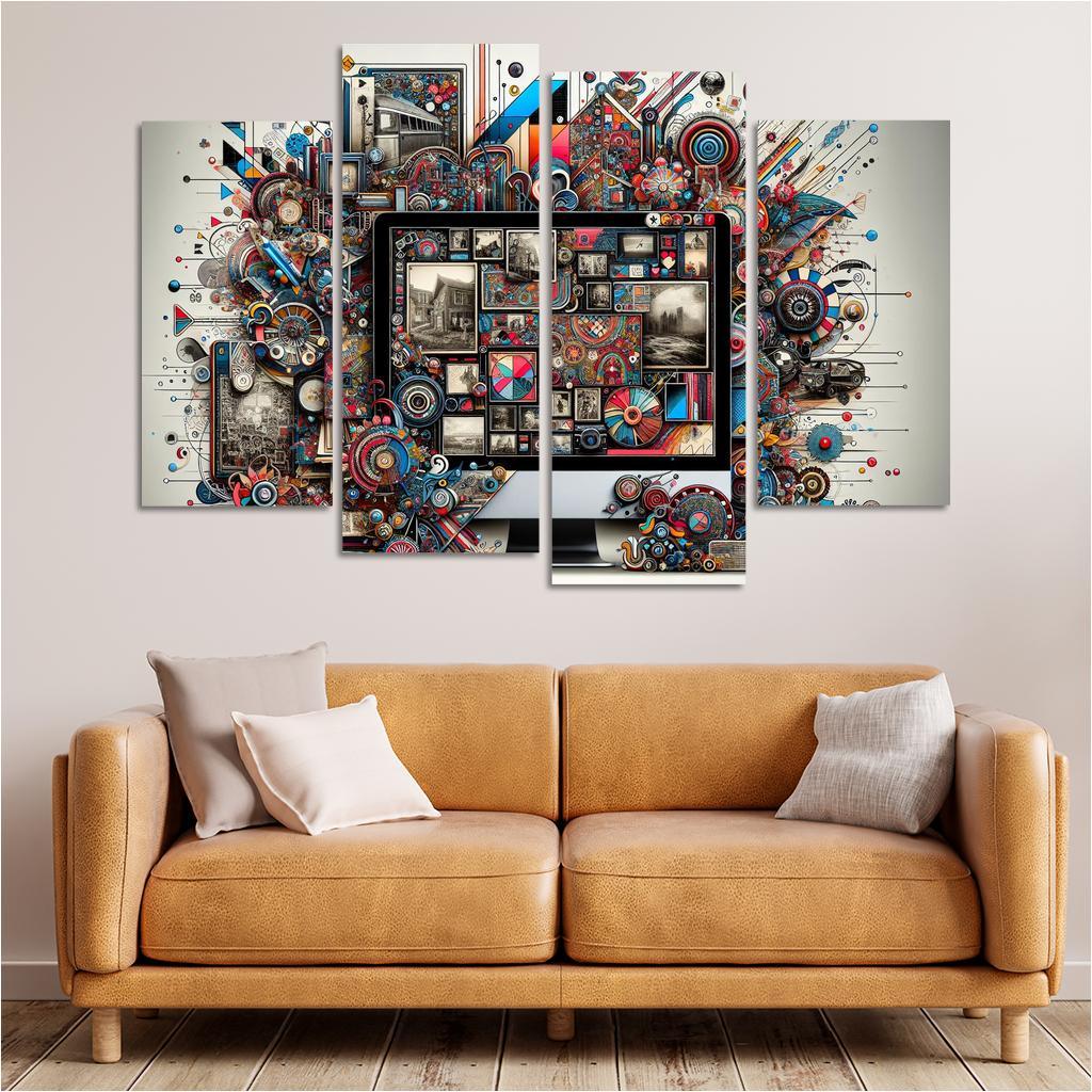 Digital Scrapbooking Preserving Memories Creatively 4 Piece HD Canvas Wall Art-Original Frame