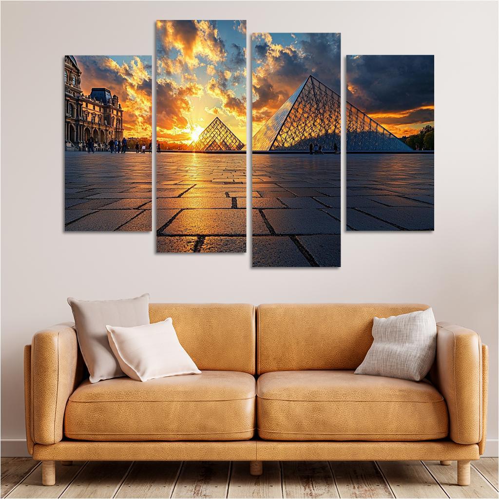 The Louvre Pyramid Abstract Paintings Frame