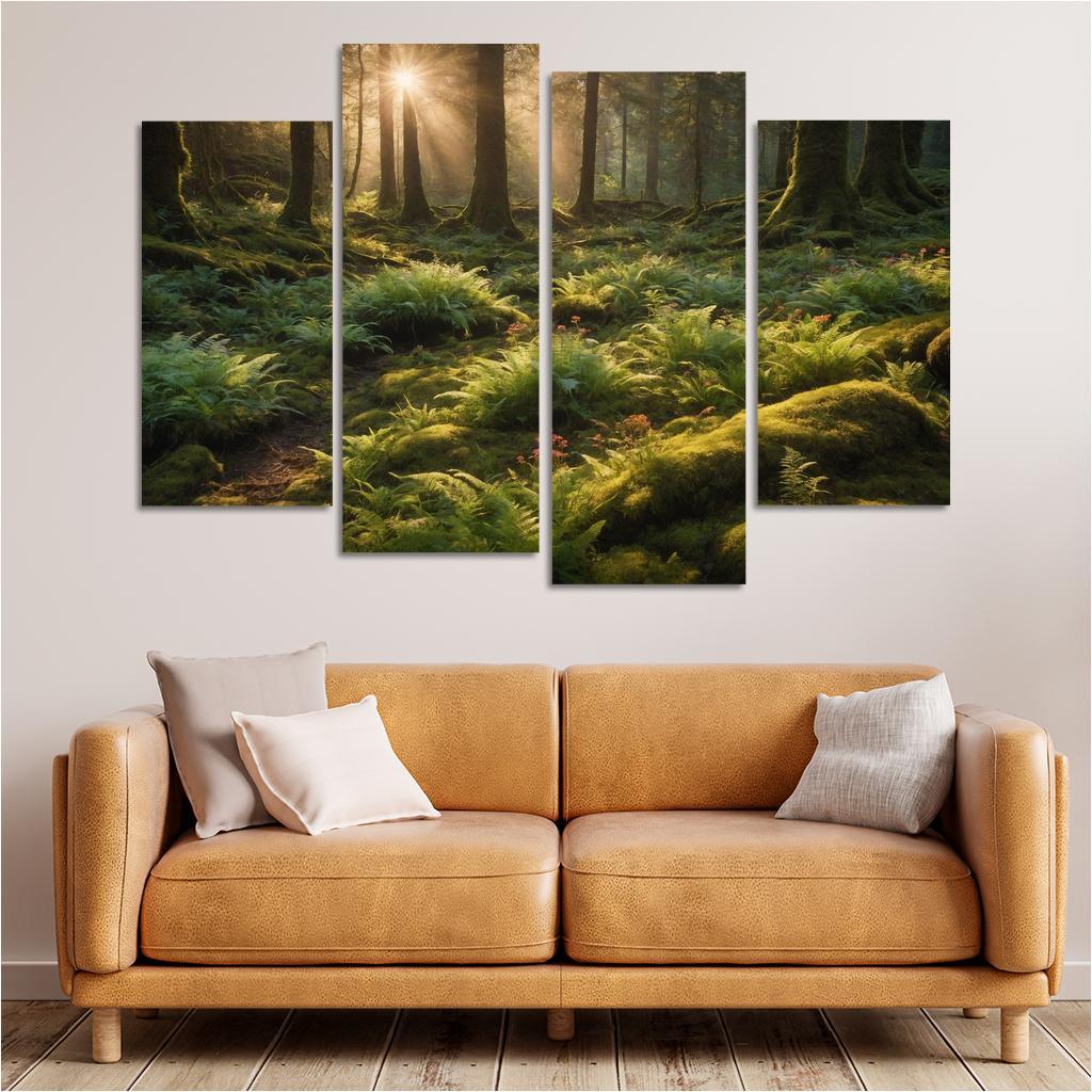 The Luminous Glades Of The Enchanted Forest Multi-panel Paintings