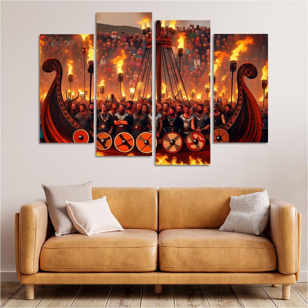 Up Helly Aa - Scotland Framed Paintings