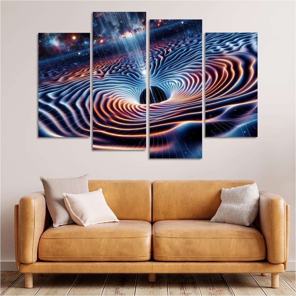 The Search For Gravitational Waves Abstract Paintings Frame