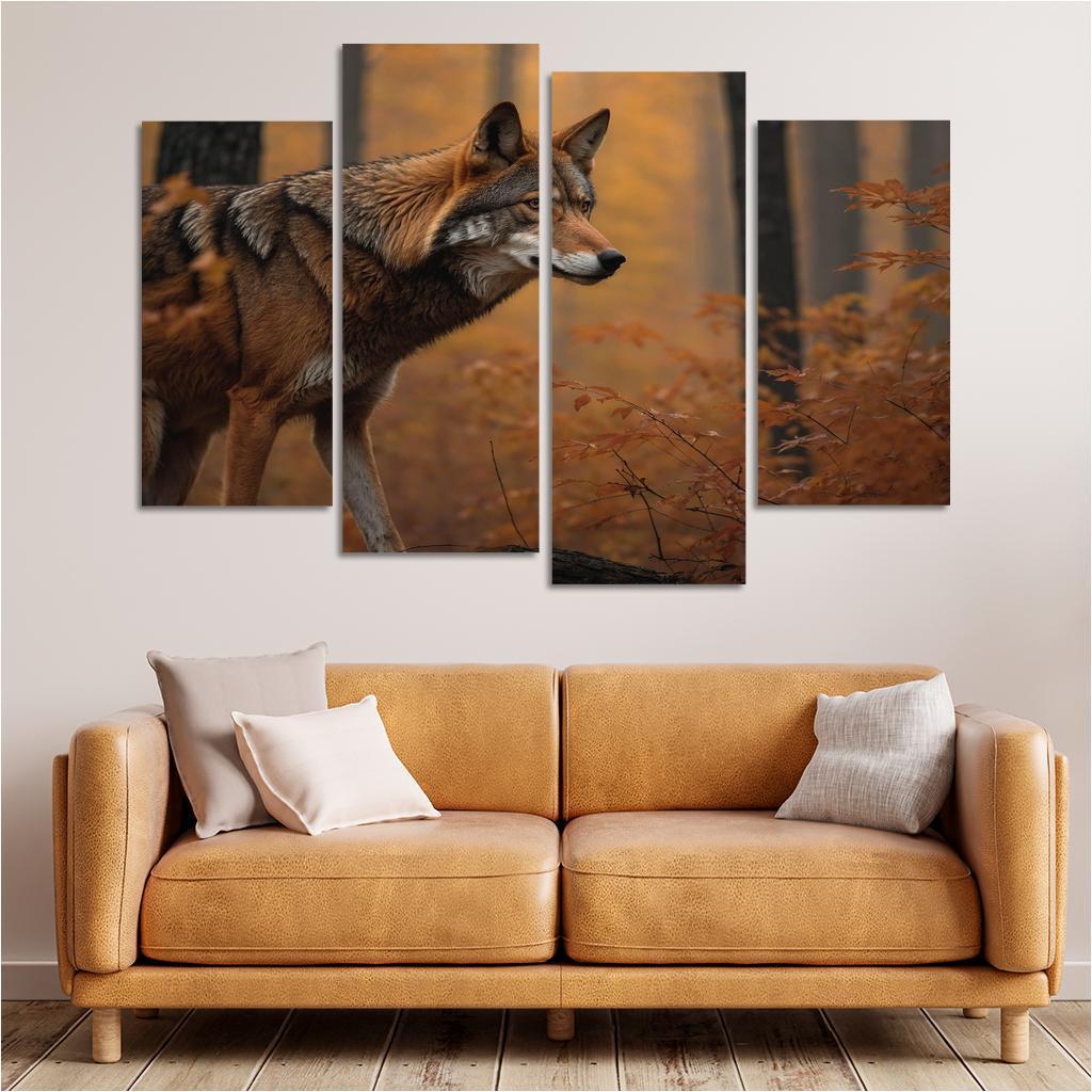 The Rare Red Wolf Shadow Of The Southeastern Forests Modern Paintings Frame