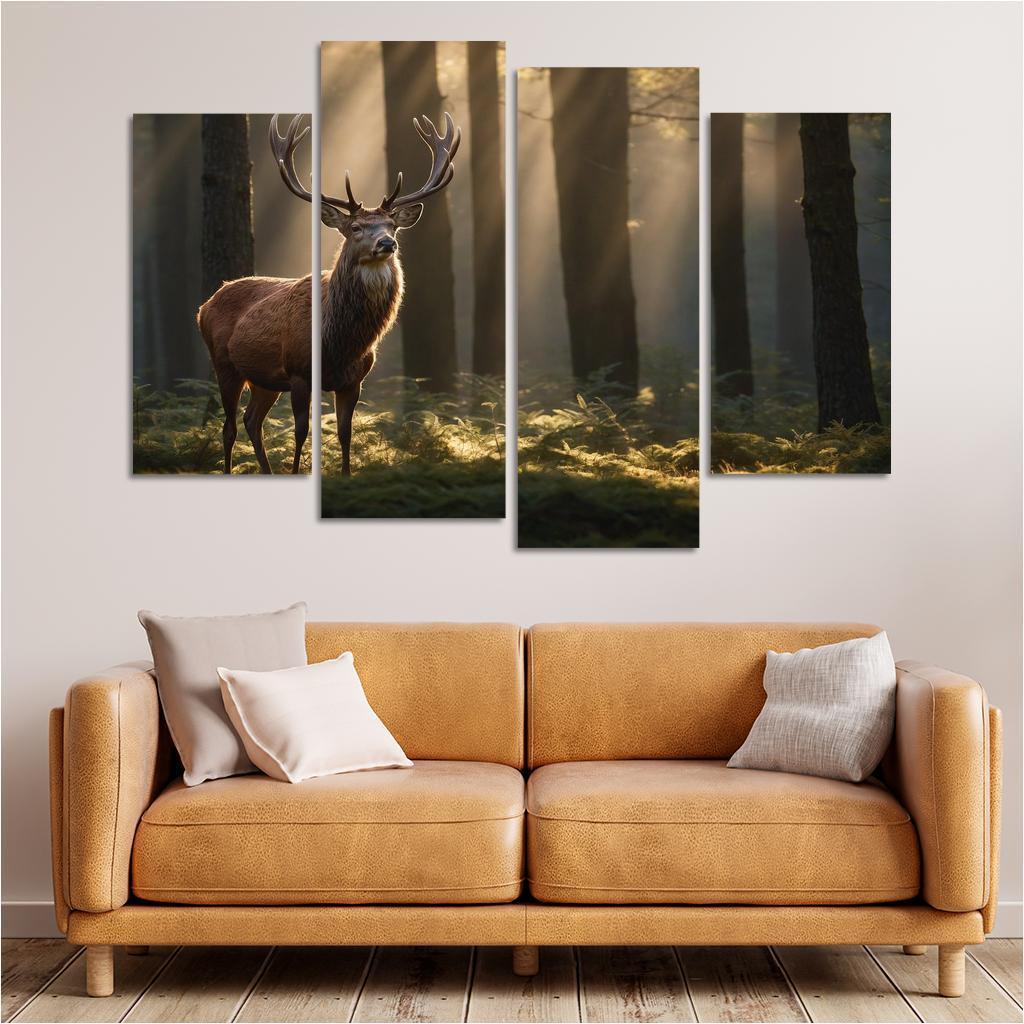 The Noble Red Deer Majestic Creature Of The Forest Oil Paintings Frame