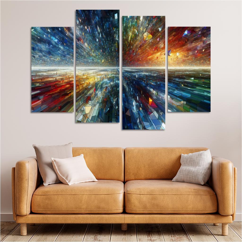 Fragments of Infinite Possibility 4 Piece HD Canvas Wall Art-Original Frame