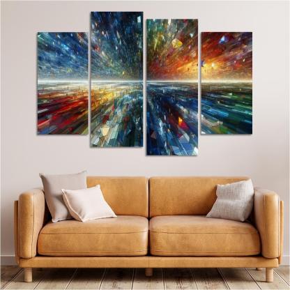 Fragments of Infinite Possibility 4 Piece HD Canvas Wall Art-Original Frame
