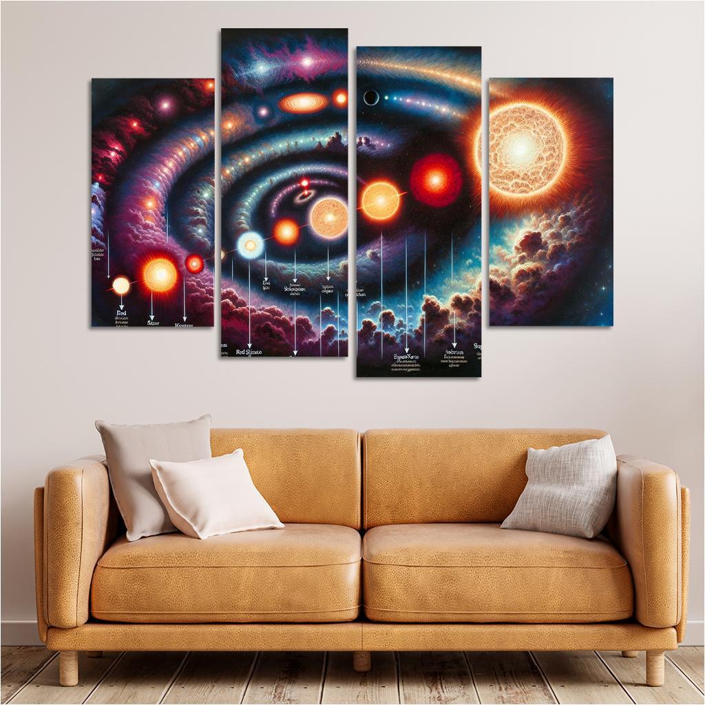 The Life Cycle Of Stars From Nebula To Supernova Abstract Paintings Frame