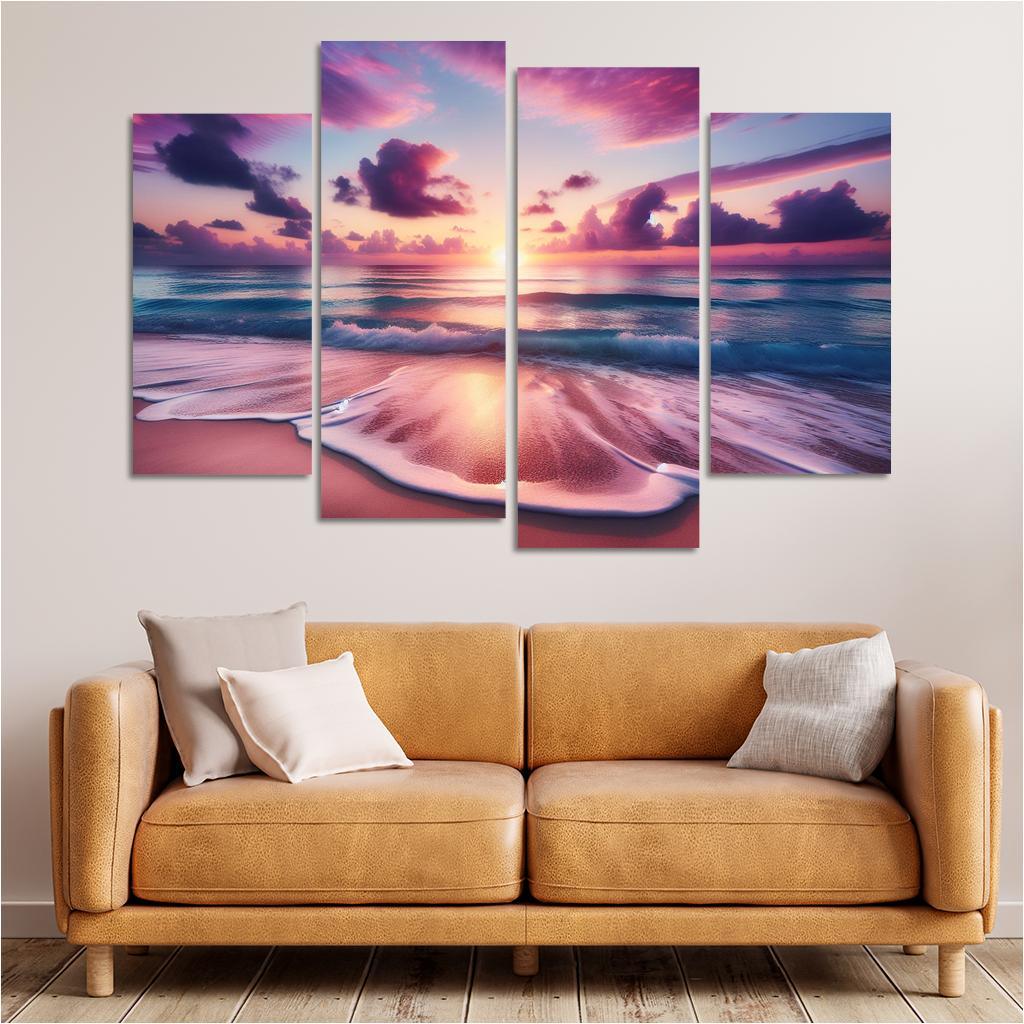 Sunrise Vista Coastal Meditation Spot Oil Paintings Frame