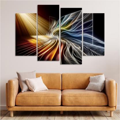 Choreography of Light and Shadow 4 Piece HD Canvas Wall Art-Original Frame