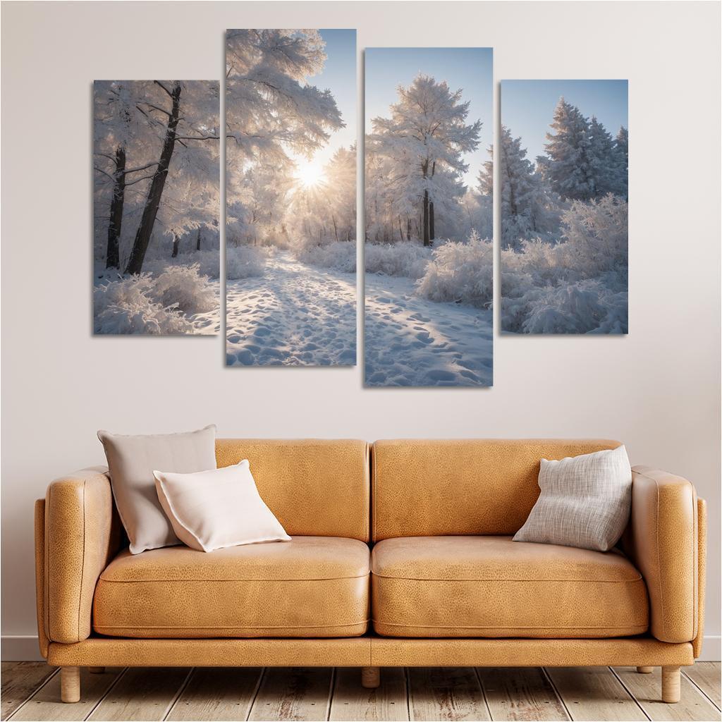 The Radiance Of Snowy Winter Landscapes Oil Paintings Frame