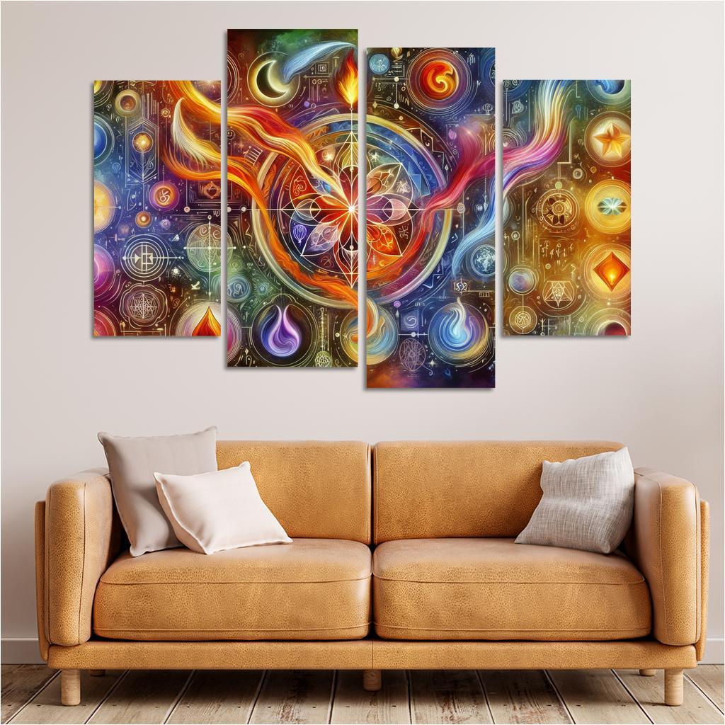 The Alchemy of Emotions 4 Piece HD Canvas Wall Art-Original Frame