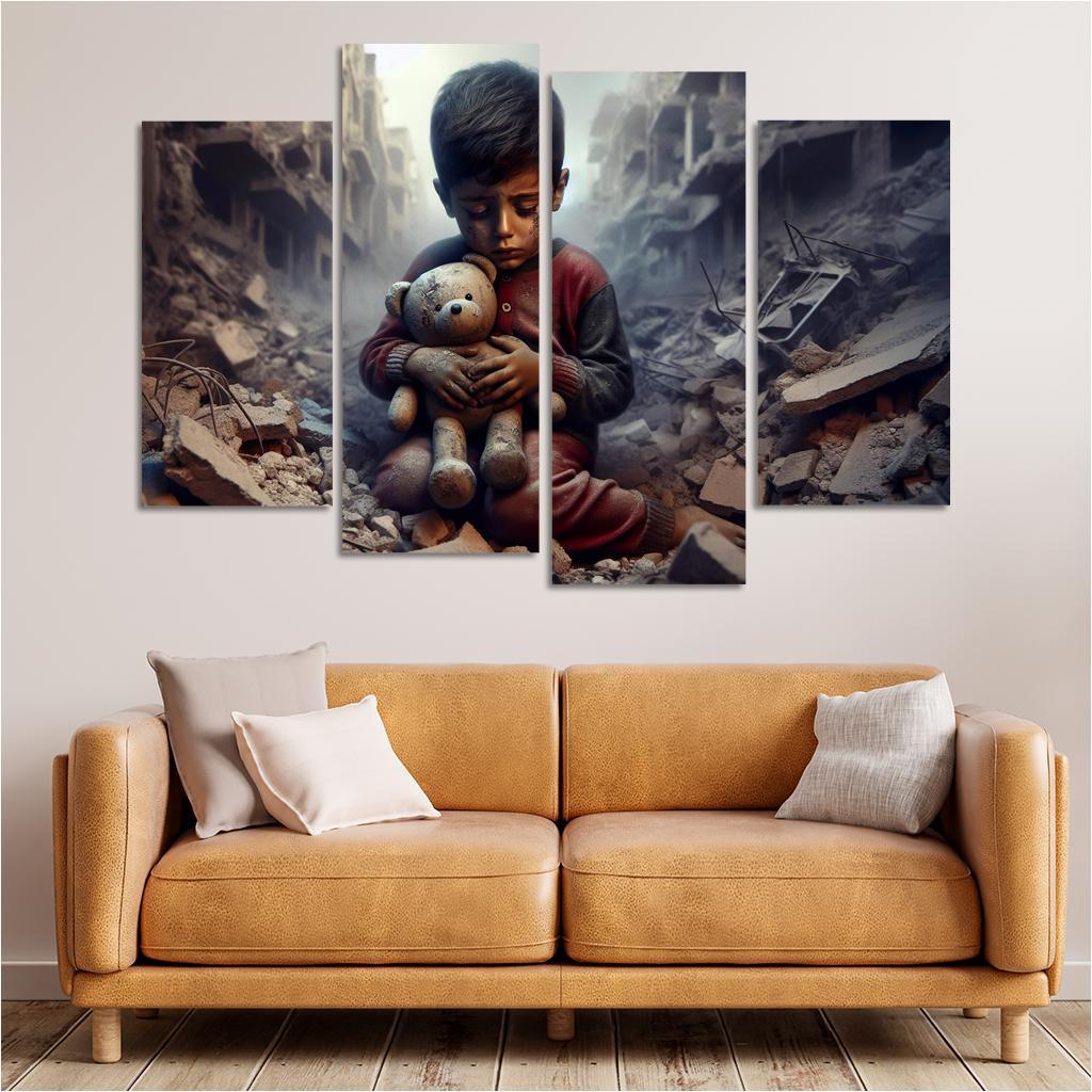 Echoes Of War The Impact On Innocent Lives Custom Paintings Frame