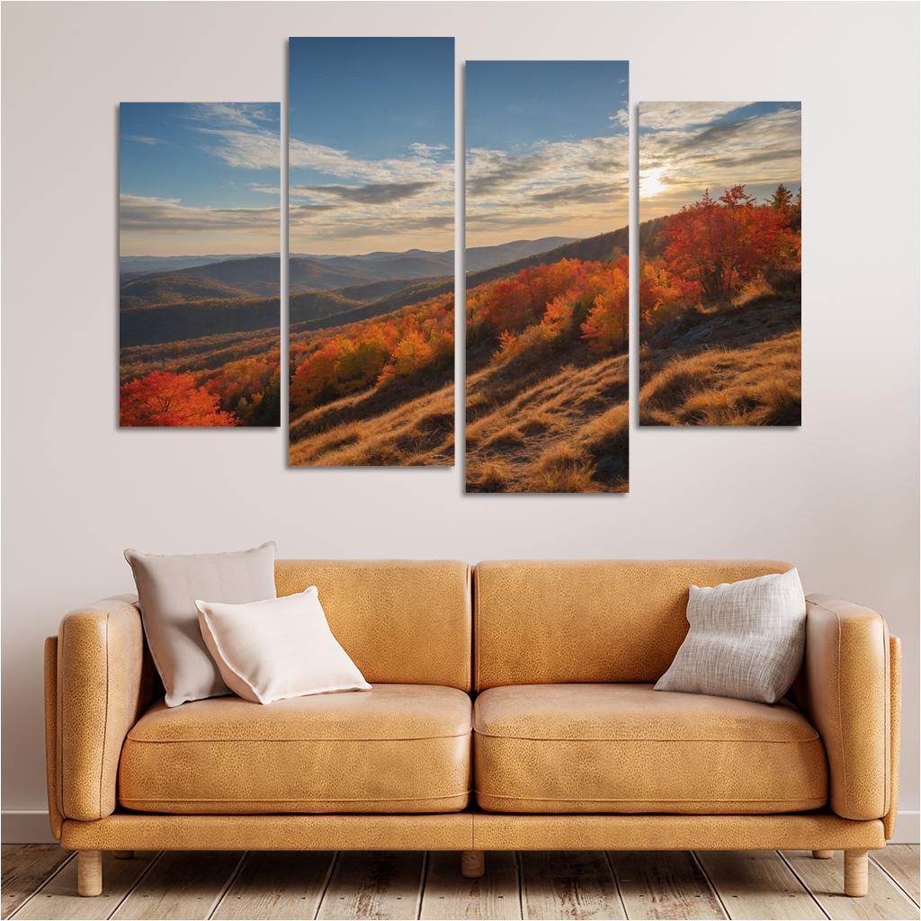 The Vibrant Palette Of Autumn Hills Oil Paintings Frame