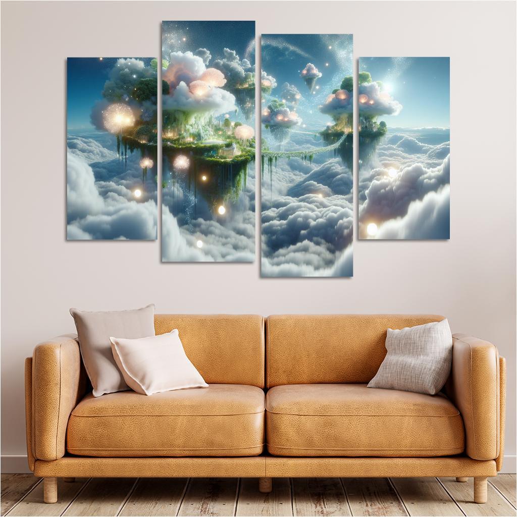 The Ethereal Canopy 4 Piece HD Canvas Wall Art-Original Frame
