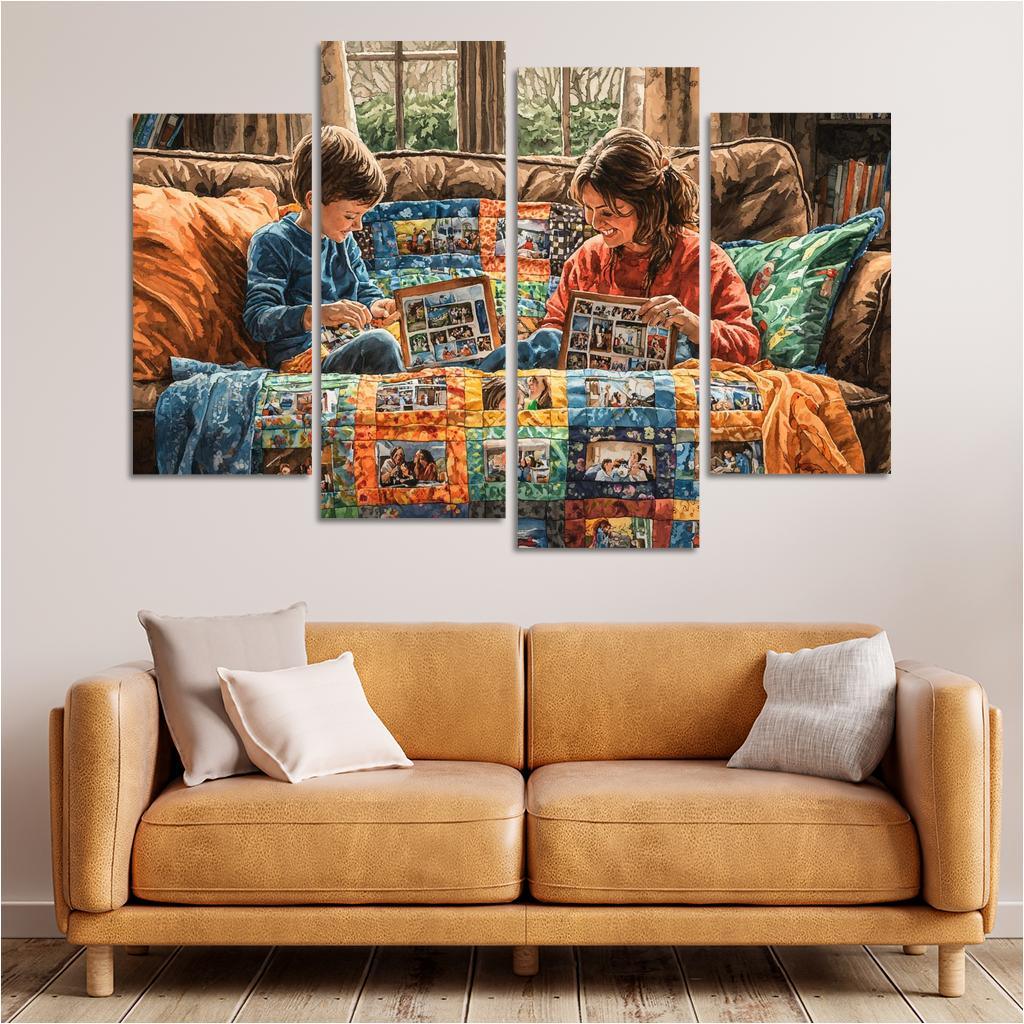The Quilt Of Memories A Mothers Heartfelt Fabric One-piece Frames