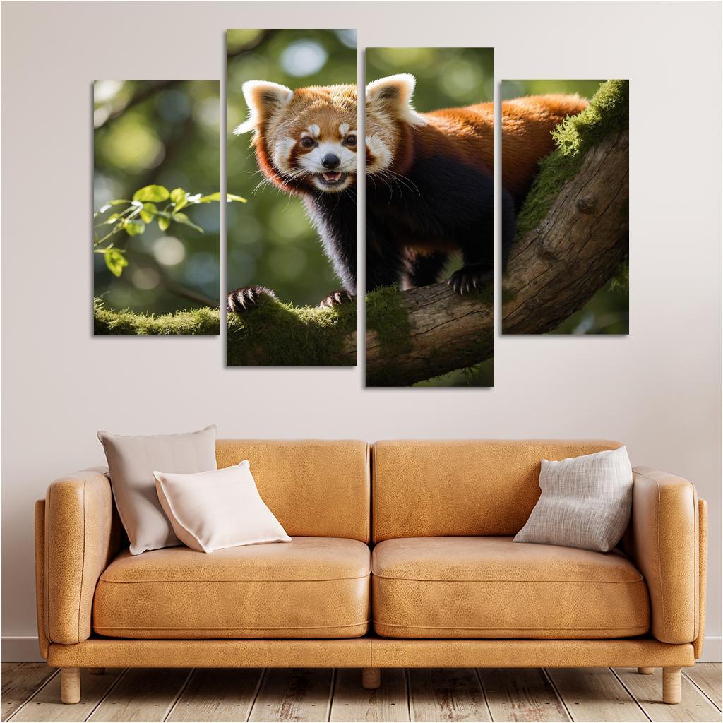 The Captivating Red Panda Cuddly Icon Of The Himalayas Modern Paintings Frame