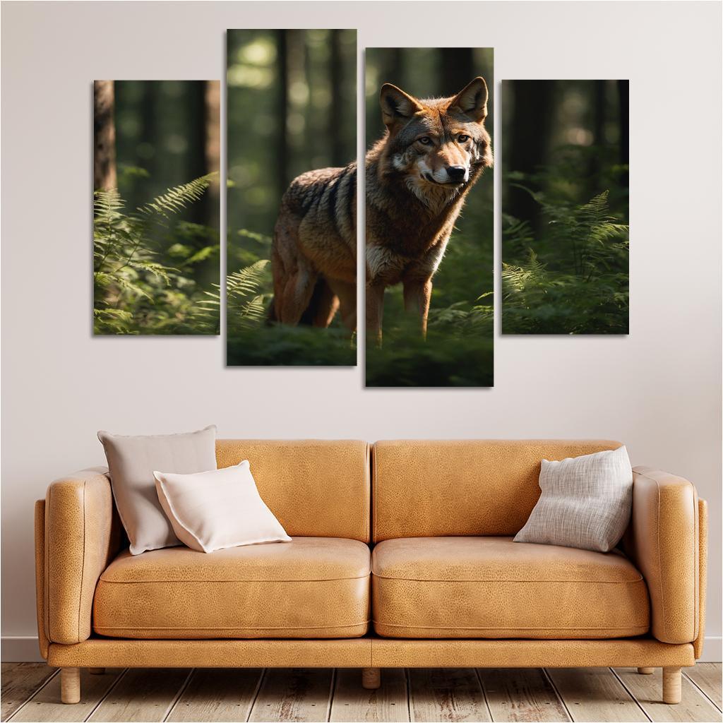The Enigmatic Red Wolf In The Eastern Forests Framed Paintings