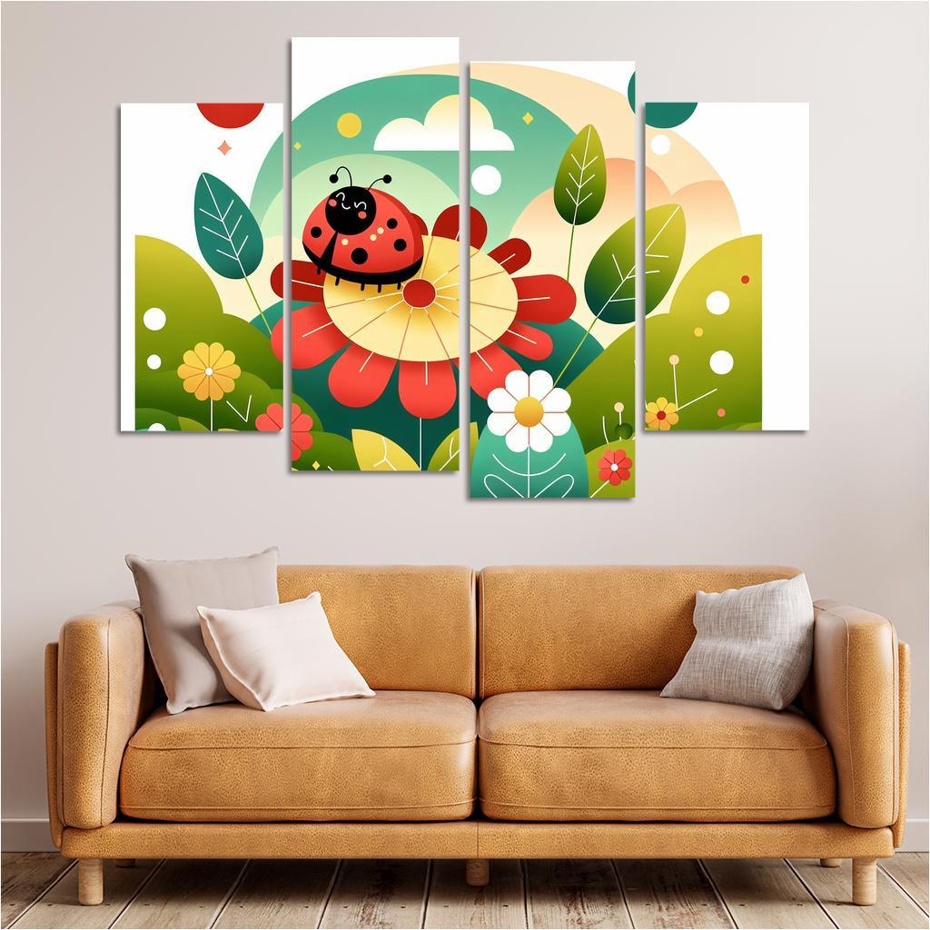 Lively Ladybug - Garden Friend Framed Paintings