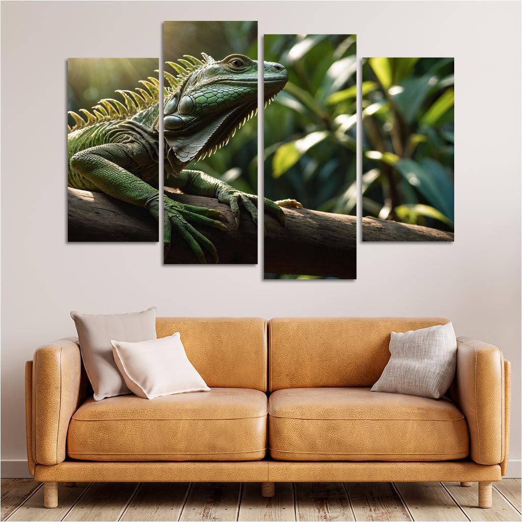 The Mysterious Green Iguana Giant Of The Tropics Modern Paintings Frame