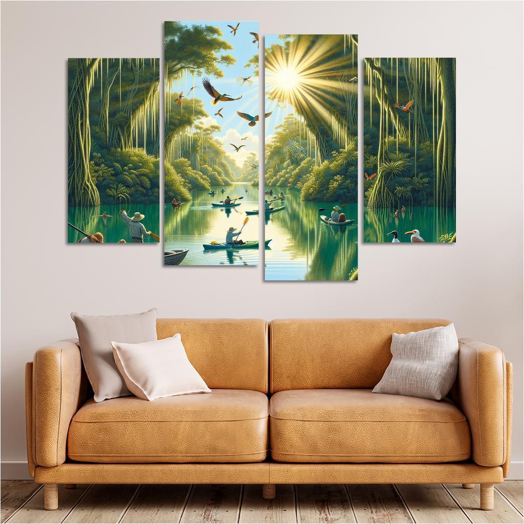 Mystic Waters Lagoon Adventure Abstract Paintings Frame