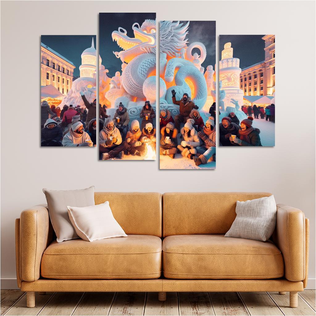 Sapporo Snow Festival Canvas Paintings Frame