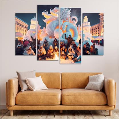 Sapporo Snow Festival Canvas Paintings Frame