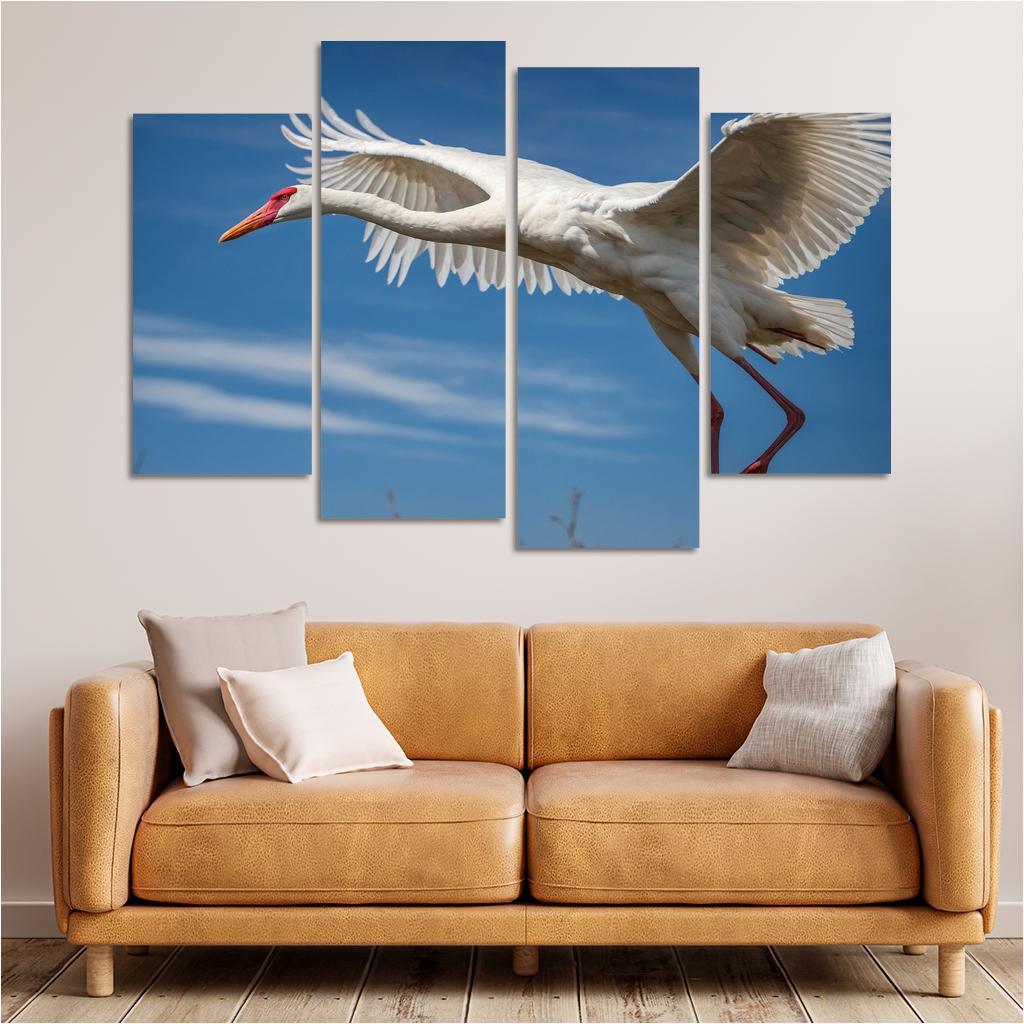 The Majestic Siberian Crane Harbingers Of Change Canvas Paintings Frame