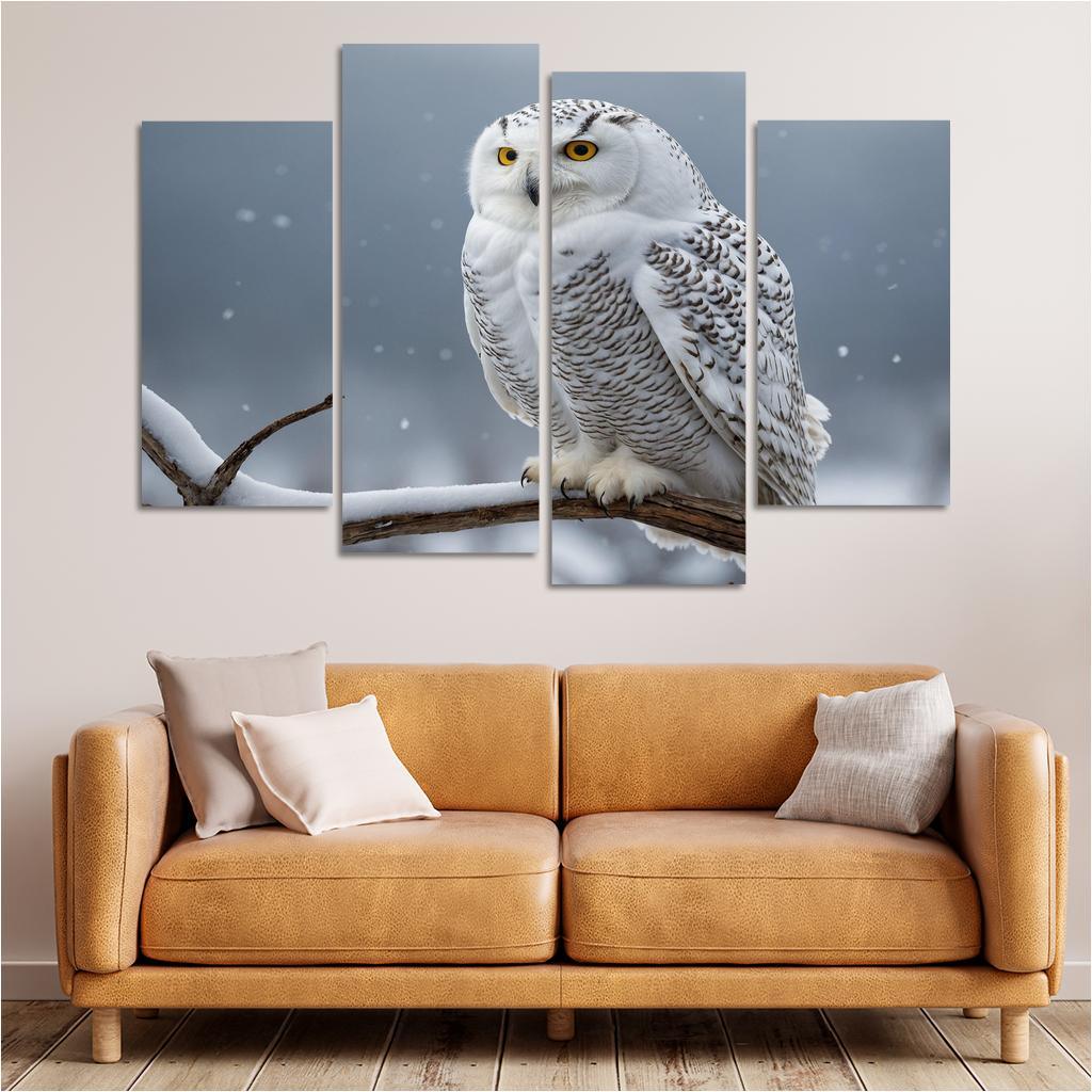 The Graceful Snowy Owl In The Arctic Framed Paintings