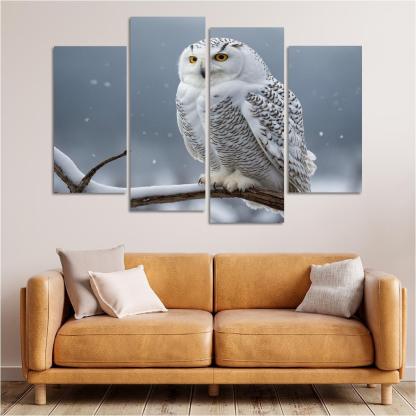 The Graceful Snowy Owl In The Arctic Framed Paintings