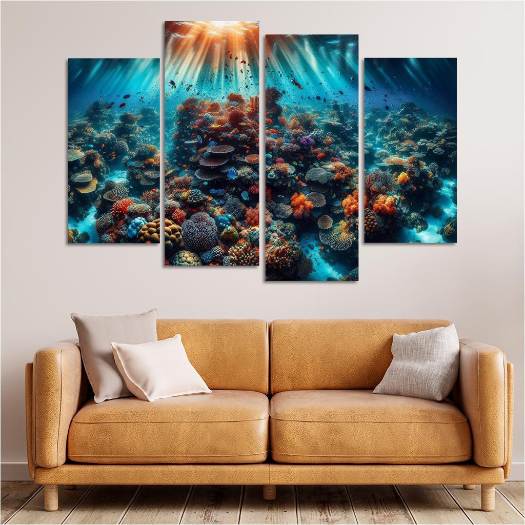 Coral Garden Underwater Paradise Custom Paintings Frame