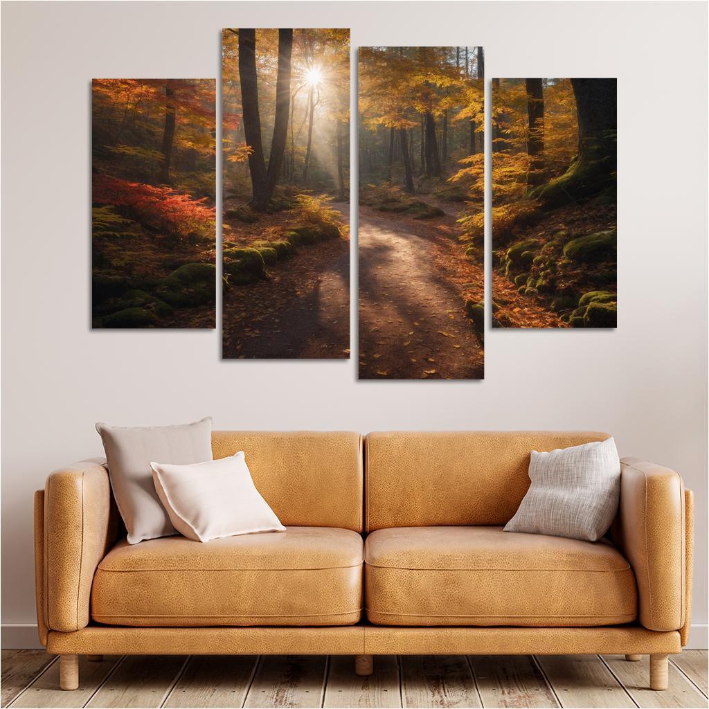 The Exquisite Allure Of Autumn Forest Trails Oil Paintings Frame