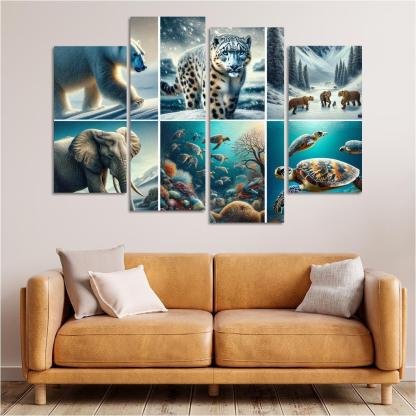 Silent Stories The Plight Of Endangered Species Multi-panel Paintings