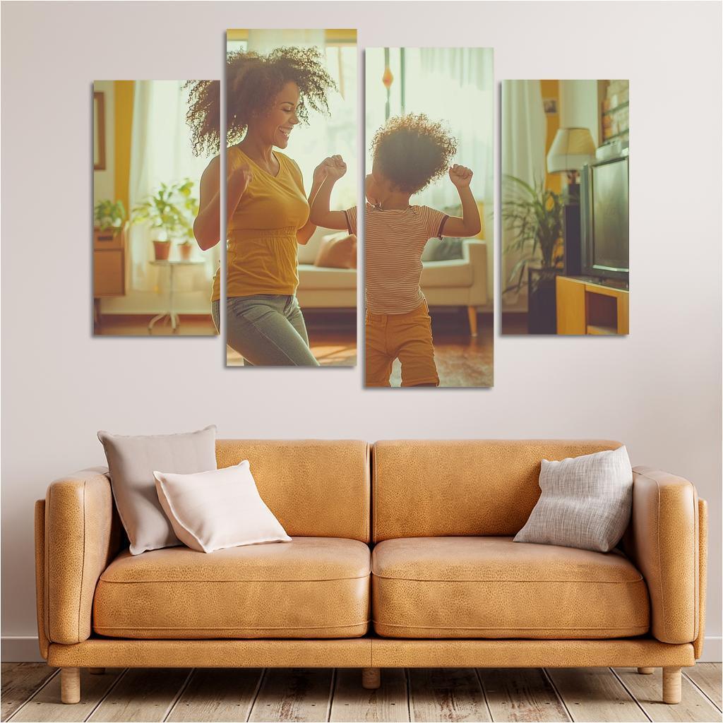 Dancing Through Life A Mother's Joyful Spirit Canvas Paintings Frame